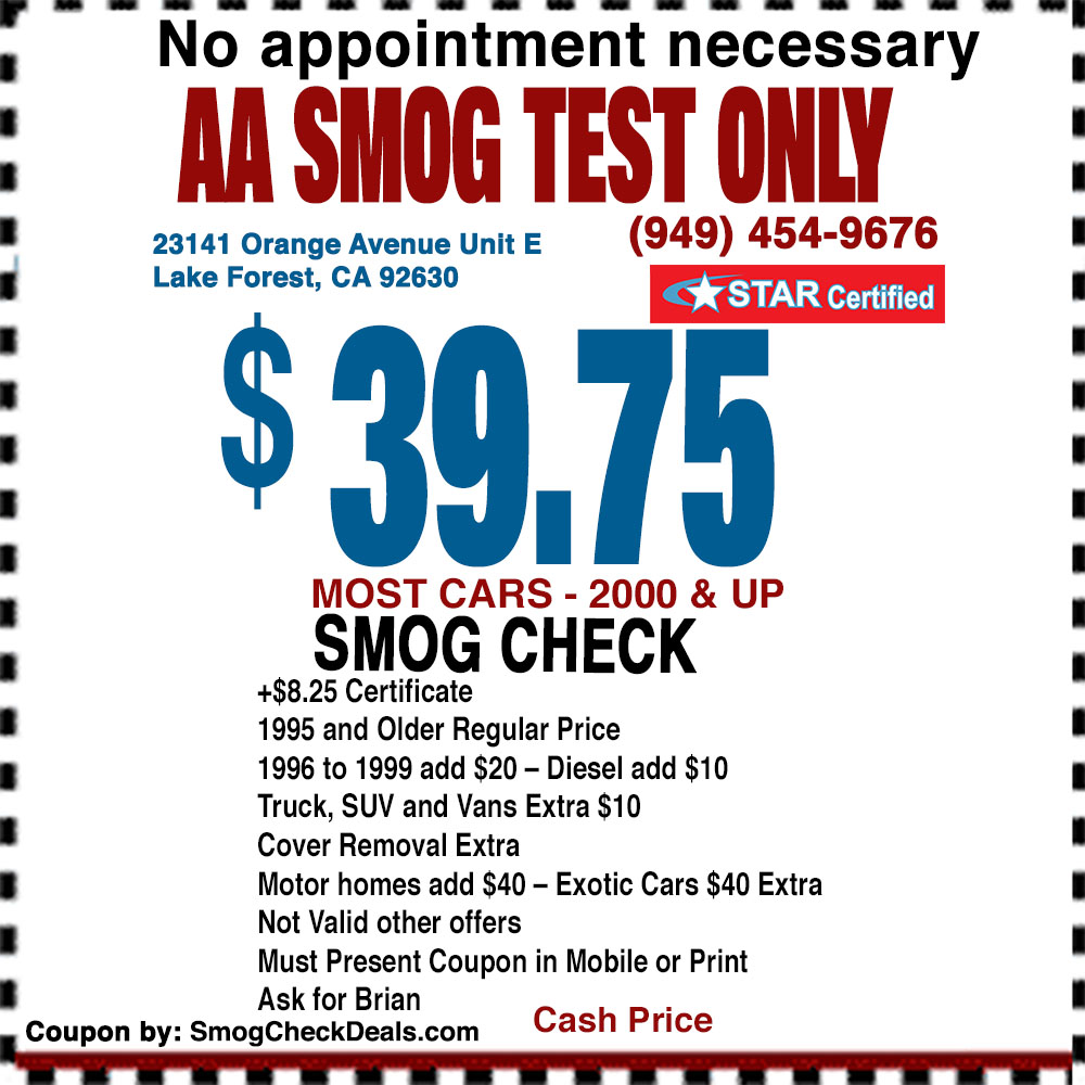Smog Check AA Smog Test Only STAR Stations 3 Locations