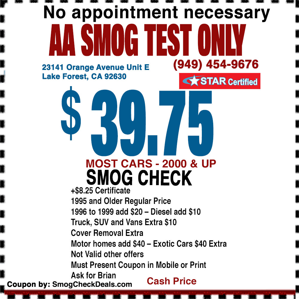 Smog Coupon Lake Forest